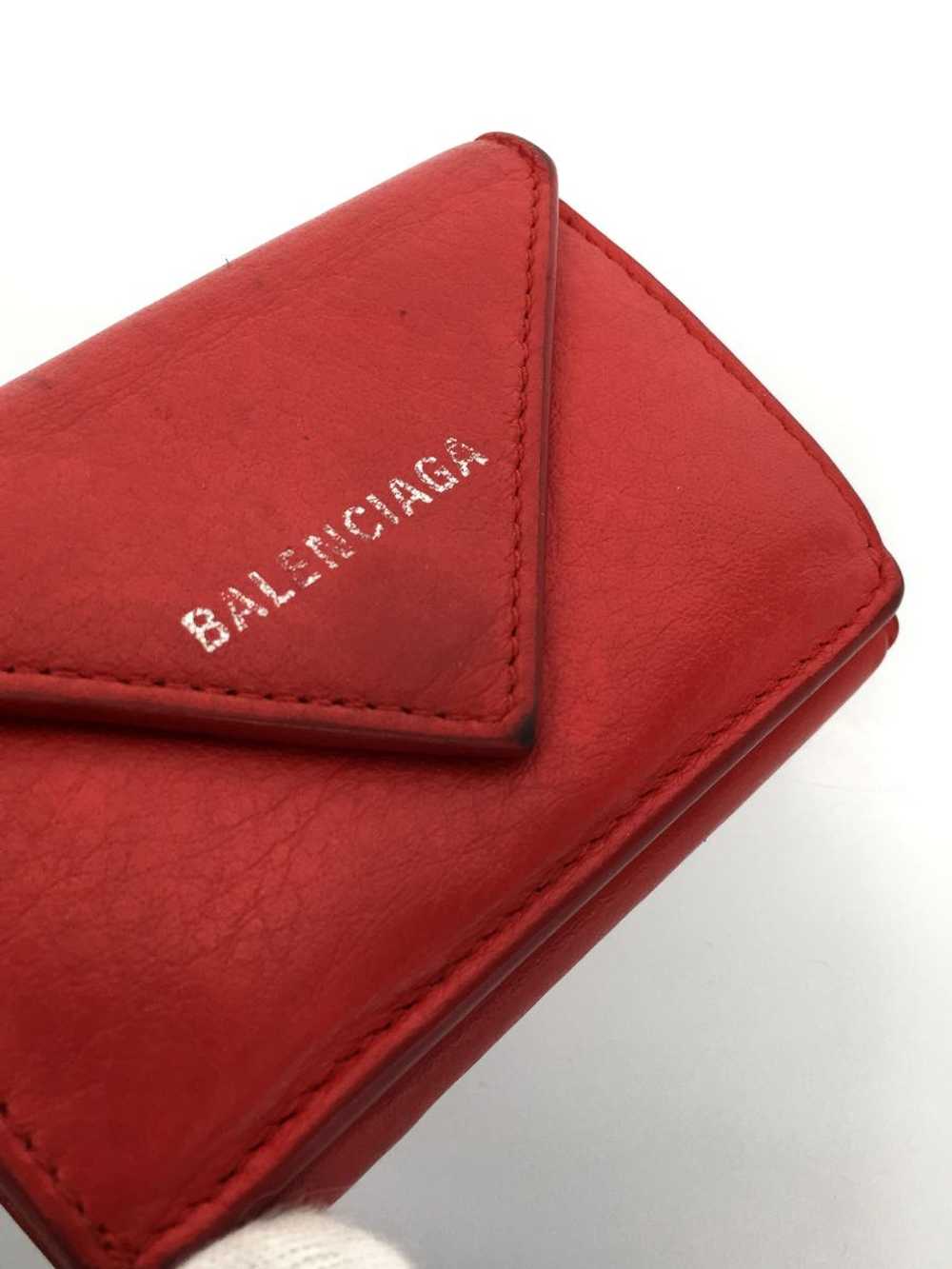 Balenciaga Trifold Wallet Leather Red Women - image 7