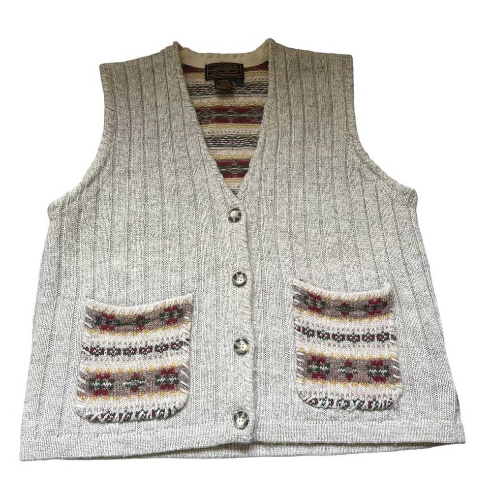 Eddie Bauer Vintage Wool Sweater Vest Size Medium - image 1