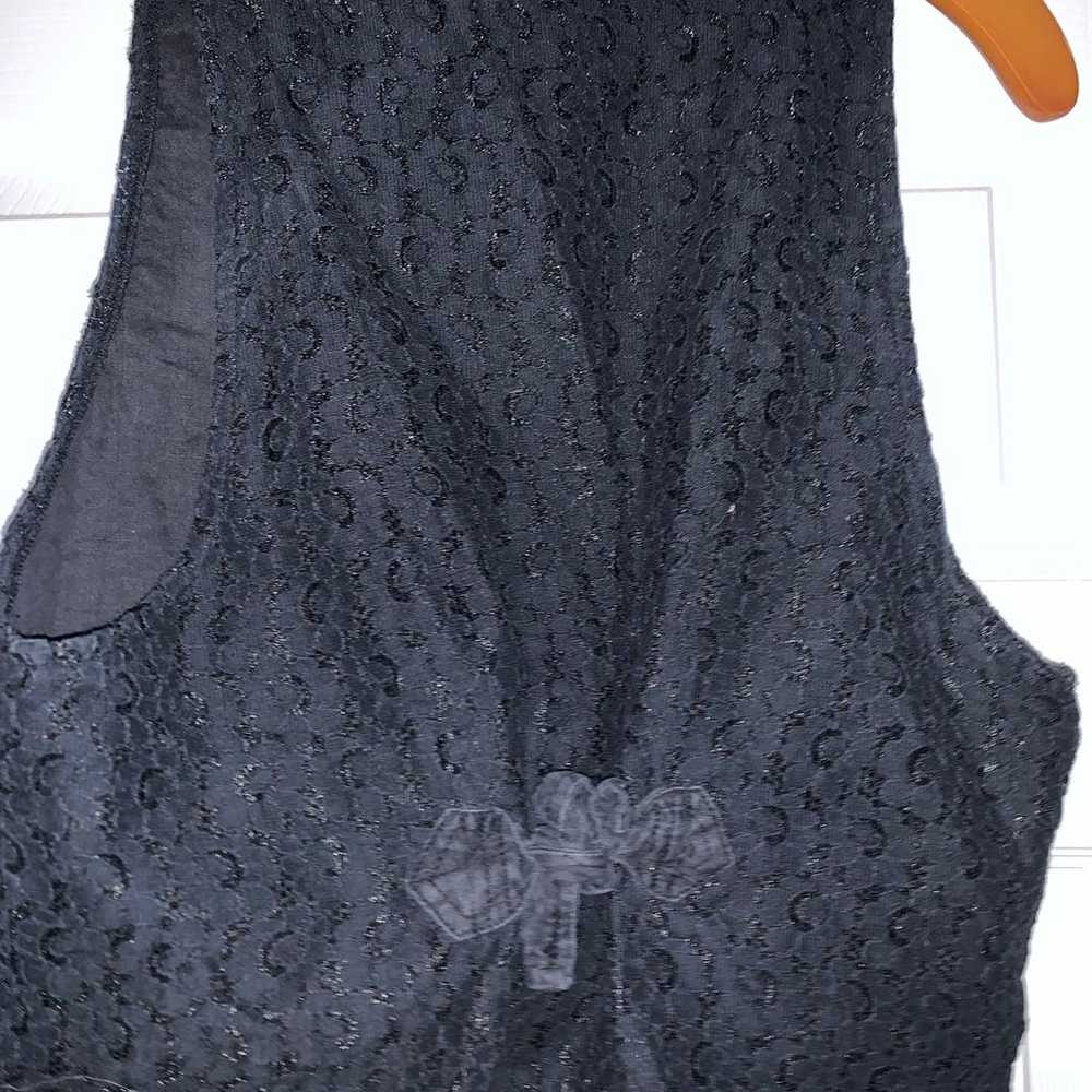 Pierre Cardin Black Lace Vest Ladies Small Vintag… - image 4