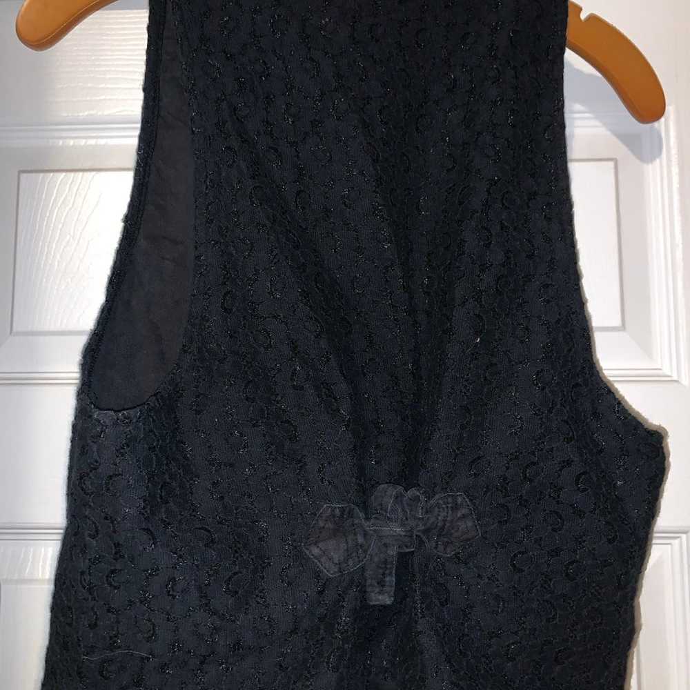 Pierre Cardin Black Lace Vest Ladies Small Vintag… - image 5