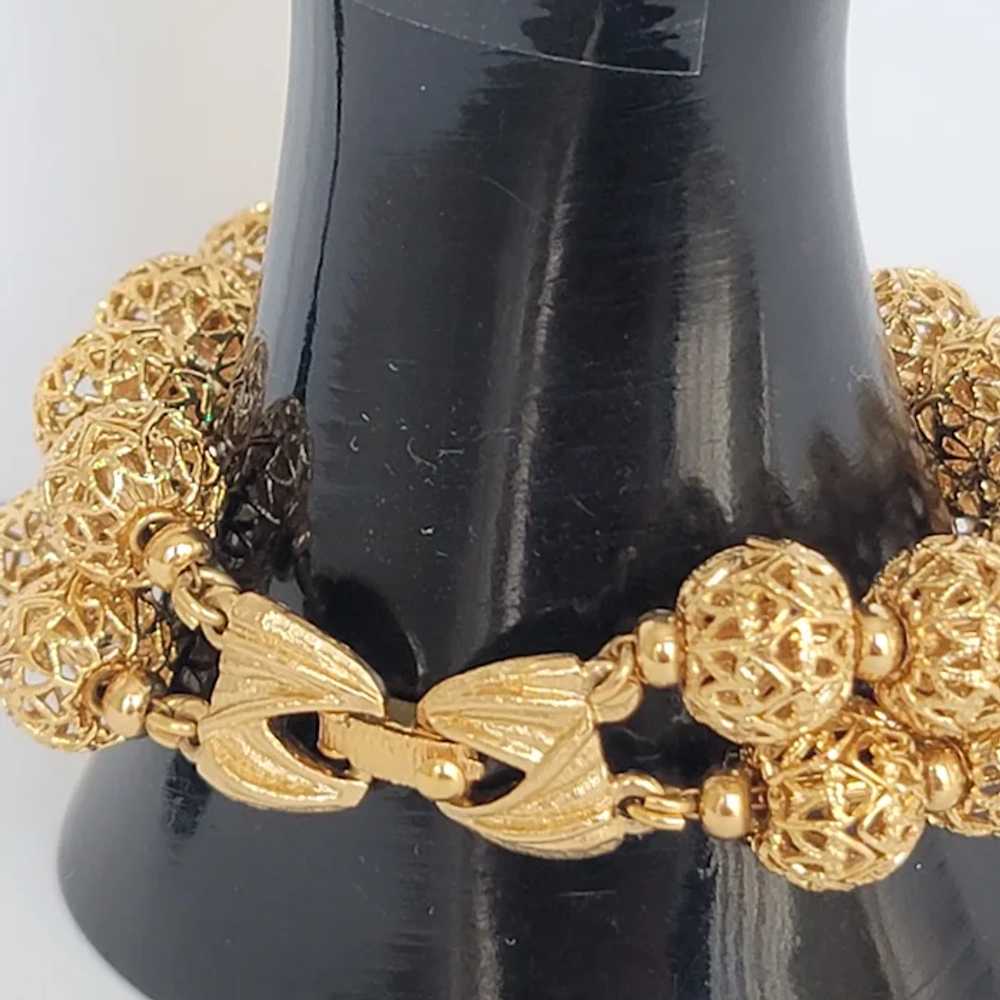 Vintage Monet "Bal D' Or" Gold Tone Gold Plated F… - image 3