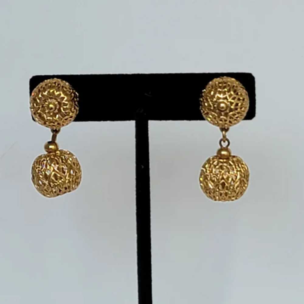 Vintage Monet "Bal D' Or" Gold Tone Gold Plated F… - image 4