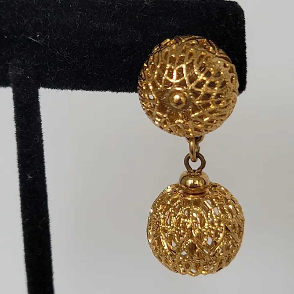 Vintage Monet "Bal D' Or" Gold Tone Gold Plated F… - image 5