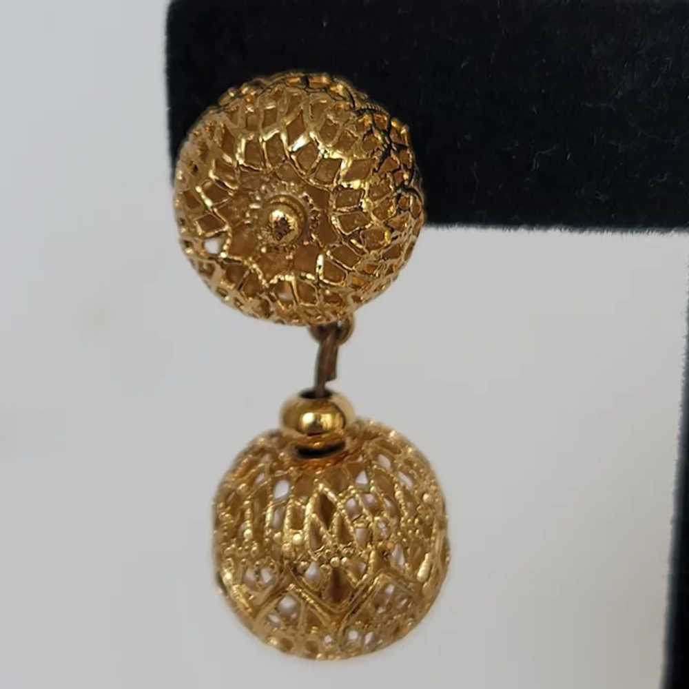 Vintage Monet "Bal D' Or" Gold Tone Gold Plated F… - image 6
