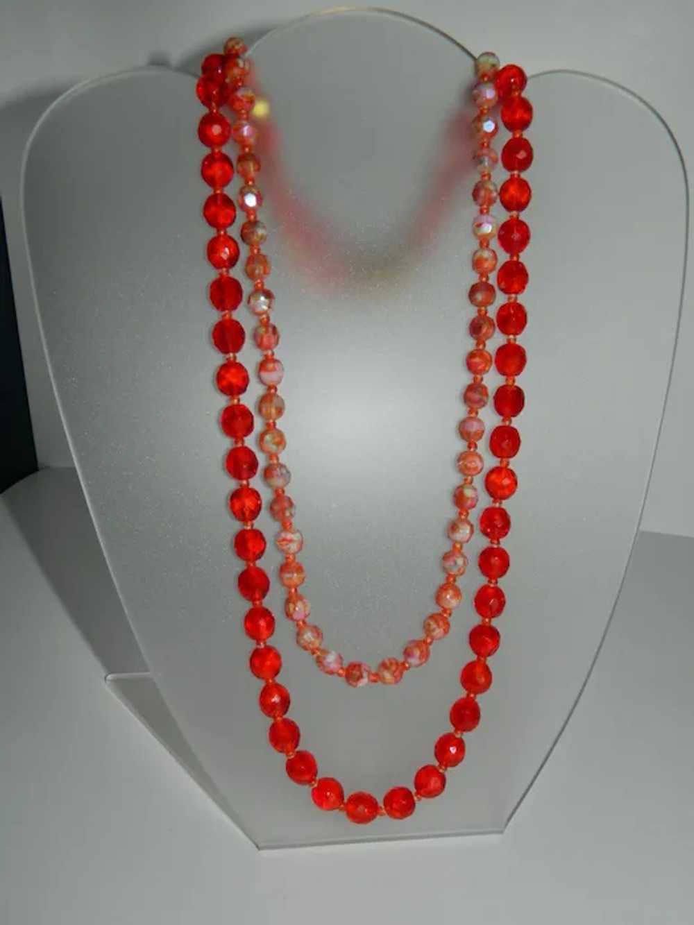 Gorgeous Hattie Carnegie Orange Glass Bead Neckla… - image 2