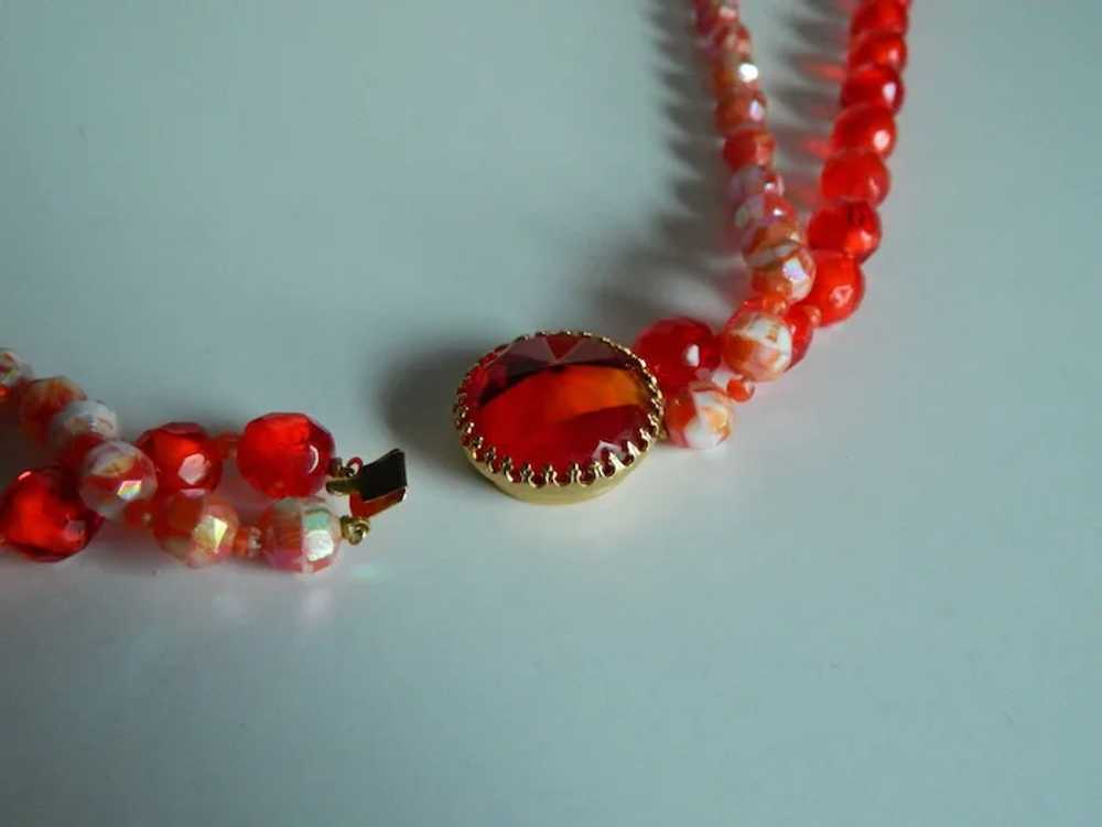 Gorgeous Hattie Carnegie Orange Glass Bead Neckla… - image 3