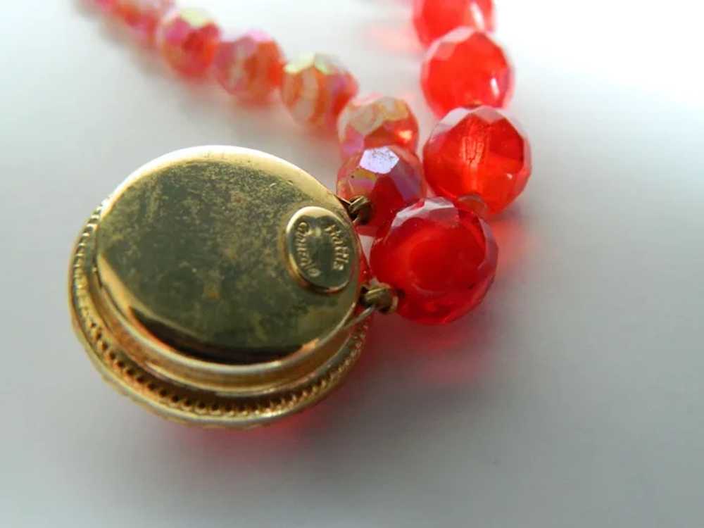 Gorgeous Hattie Carnegie Orange Glass Bead Neckla… - image 4