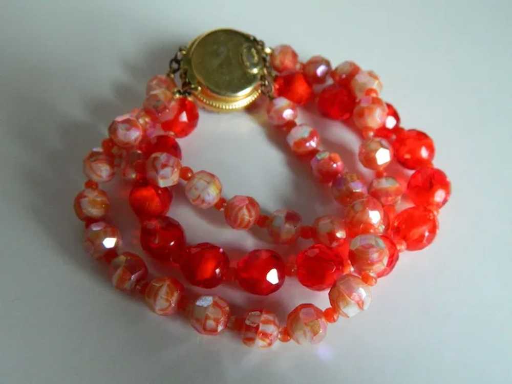 Gorgeous Hattie Carnegie Orange Glass Bead Neckla… - image 7