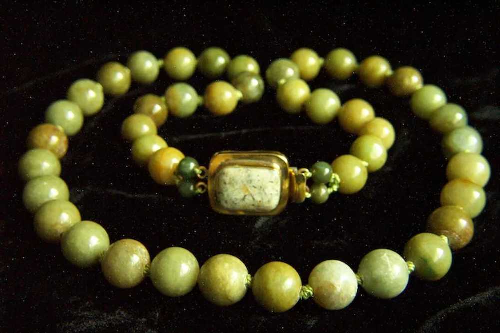 Extremaly Rare Vintage Honey Green Jadeite Jade N… - image 2