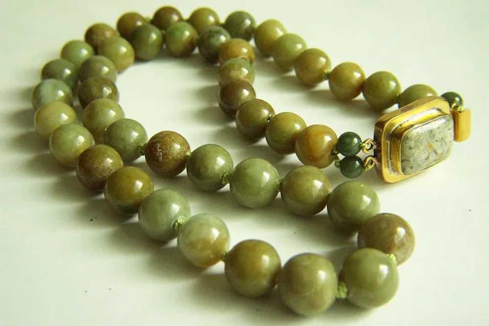 Extremaly Rare Vintage Honey Green Jadeite Jade N… - image 4