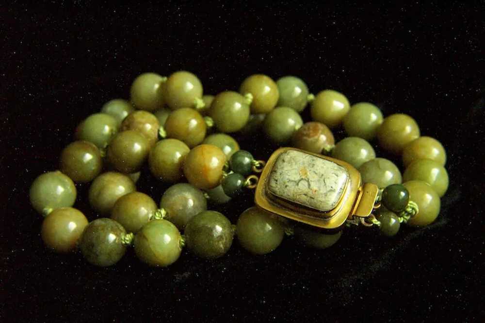 Extremaly Rare Vintage Honey Green Jadeite Jade N… - image 7