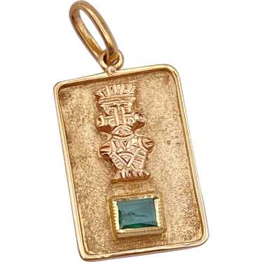 Colombian Pendant 18K Gold and Emerald