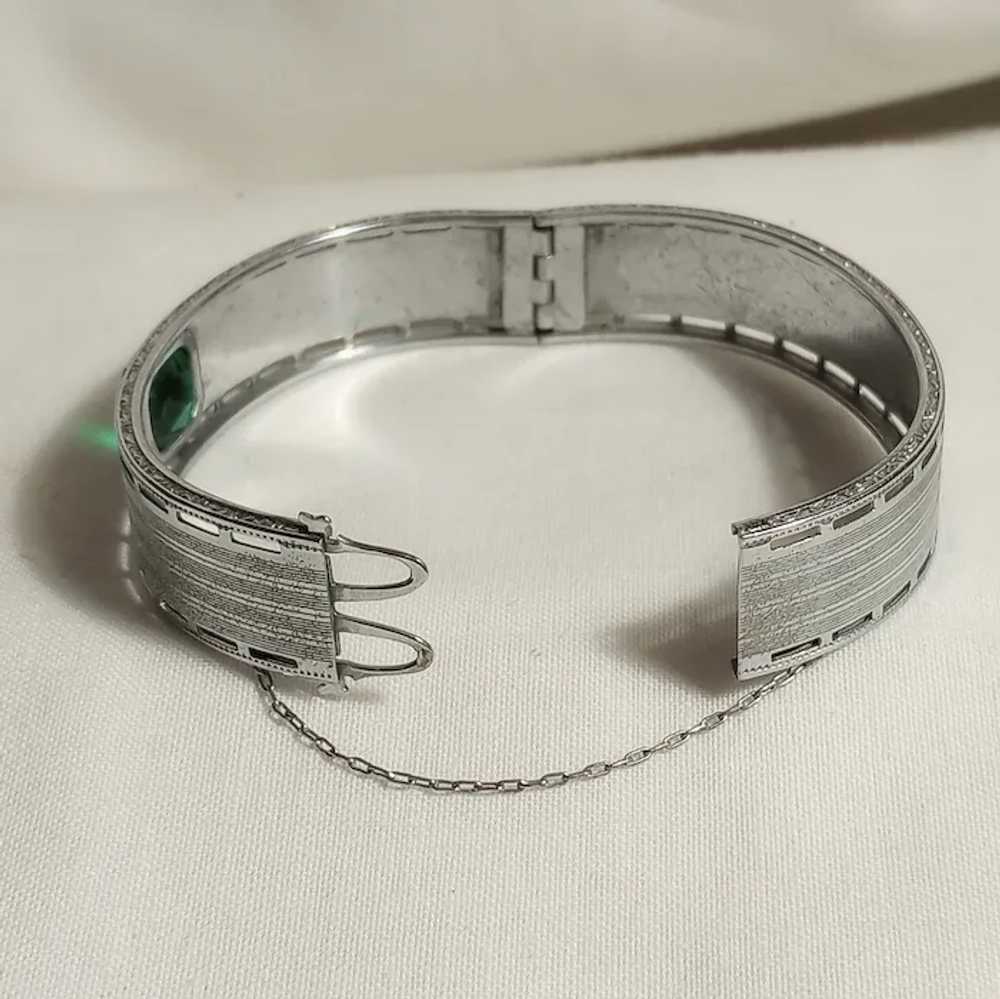 NuWite R&G Co Art Deco hinged bangle bracelet gre… - image 5