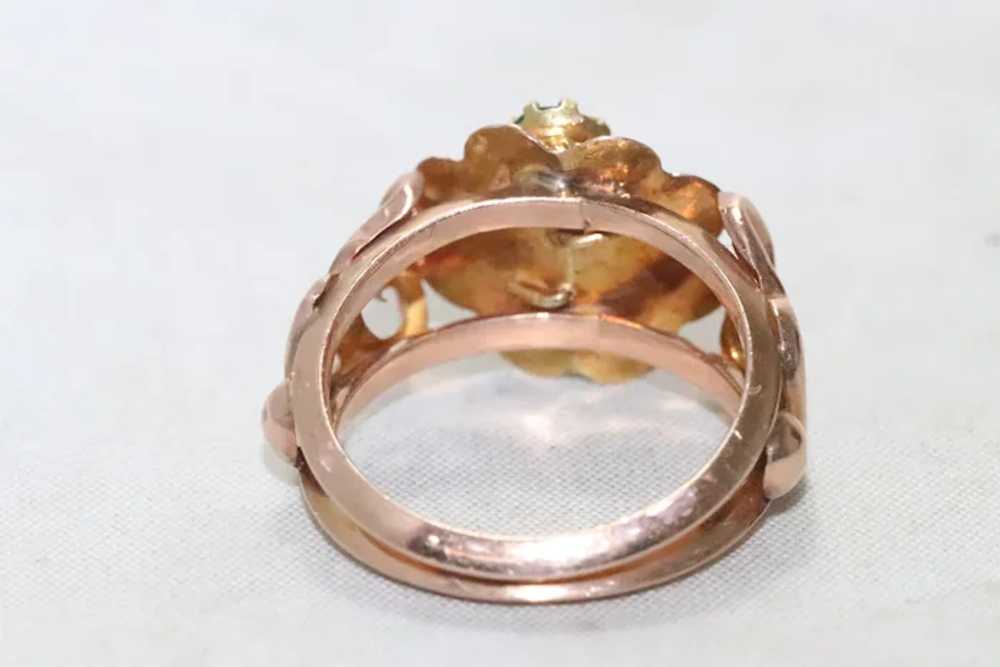 Vintage 18K Rose Gold Ring - image 4