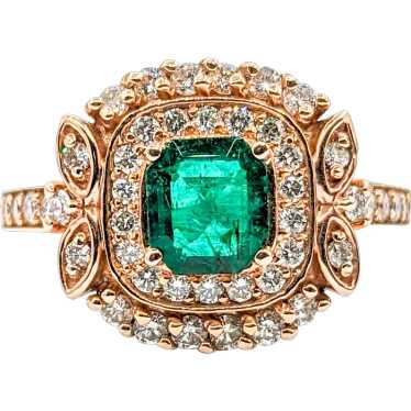 .63ct Emerald & Diamond Ring In Rose Gold