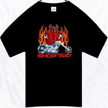 VTG Shop Rat Motorcycle Mens T Shirt Size 2XL Alo… - image 1