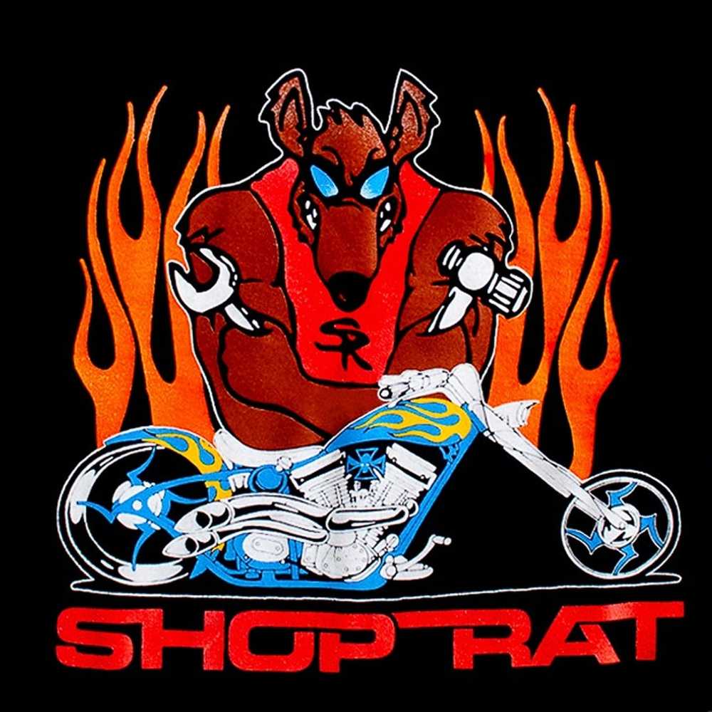 VTG Shop Rat Motorcycle Mens T Shirt Size 2XL Alo… - image 2