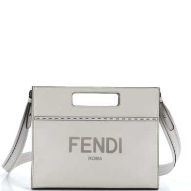 FENDI Logo Cut-Out Handle Shopper Tote Embossed Le