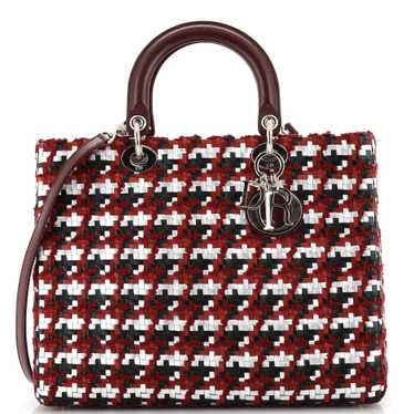 Christian Dior Lady Dior Bag Woven Leather with Tw
