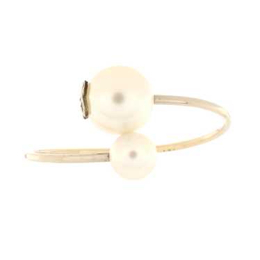 CHANEL Double Pearl Cuff Bracelet