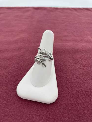 Vintage Sterling Silver Leaf Ring .925 - image 1