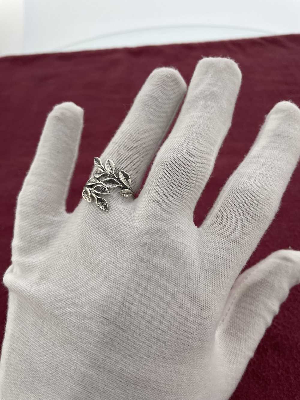 Vintage Sterling Silver Leaf Ring .925 - image 2