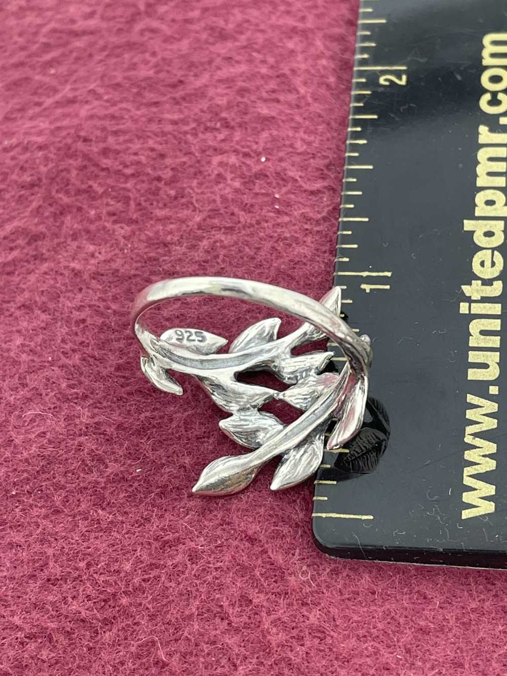 Vintage Sterling Silver Leaf Ring .925 - image 5