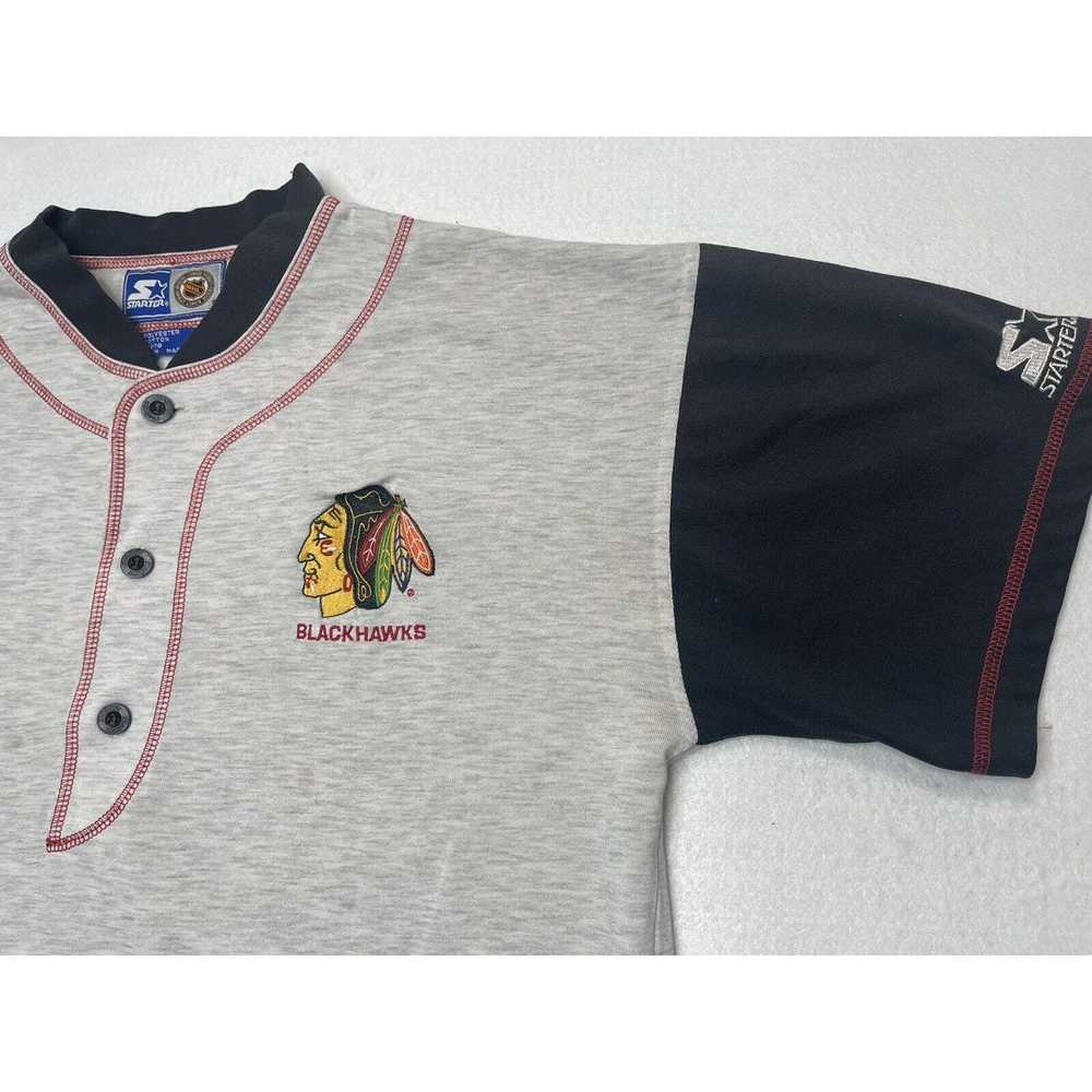 Starter Vtg 90s Starter Chicago Blackhawks Henley… - image 2