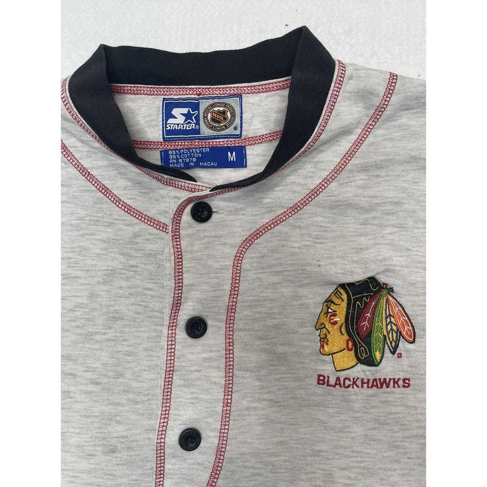 Starter Vtg 90s Starter Chicago Blackhawks Henley… - image 6