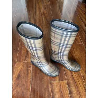 Burberry Signature Plaid Wellington Rubber Rain Boots high quality Size 8