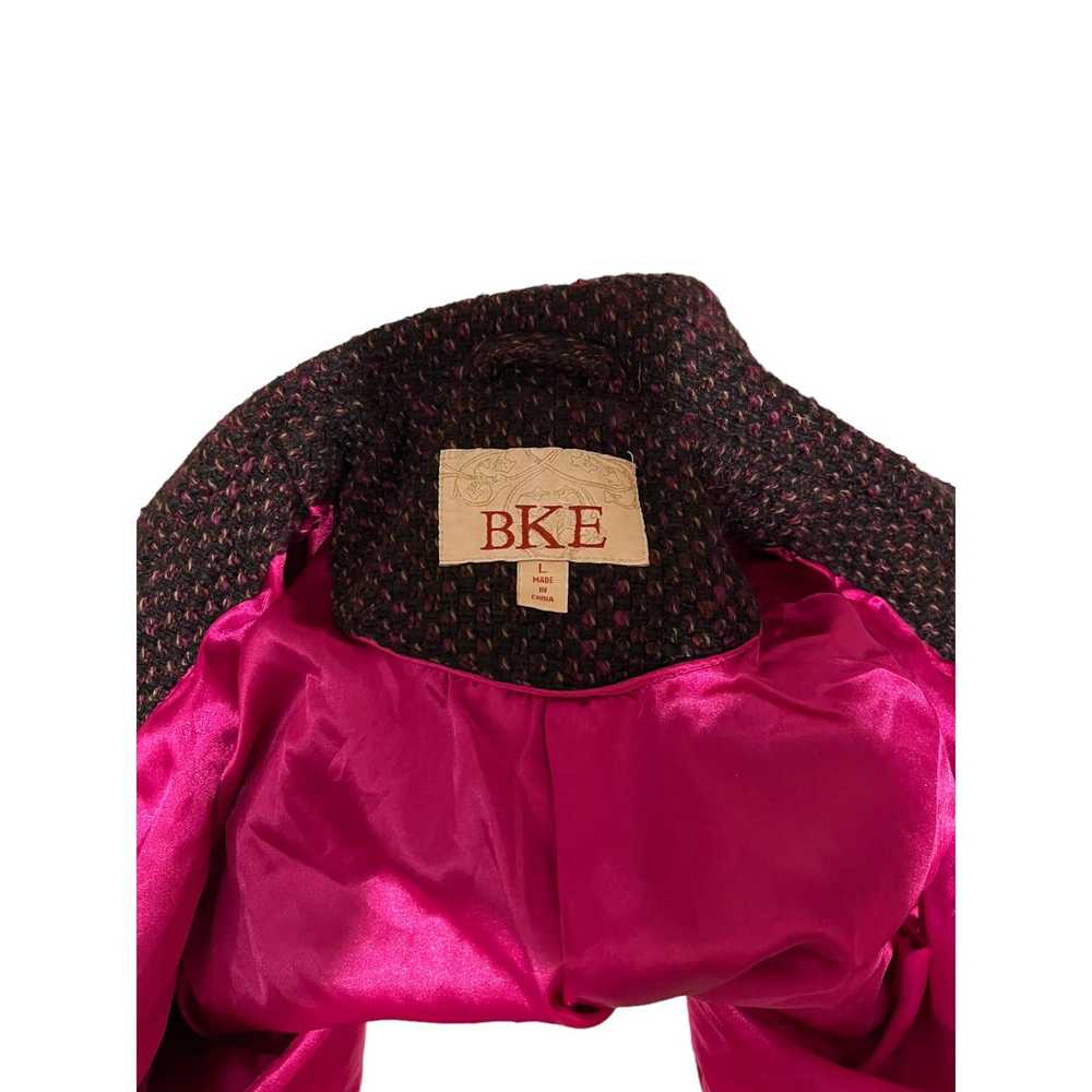 Bke BKE Wool Blend Purple Black Tan Knit Heavy Co… - image 4