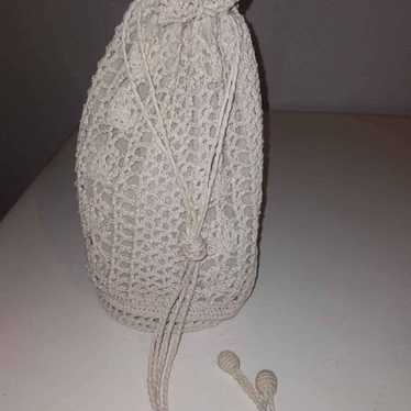 Crochet Purse Vintage Drawstring - image 1