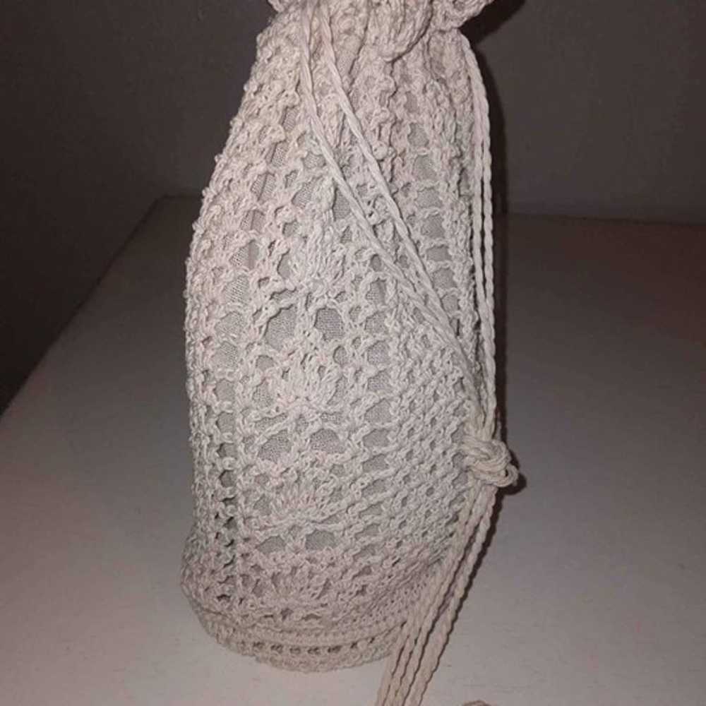 Crochet Purse Vintage Drawstring - image 2