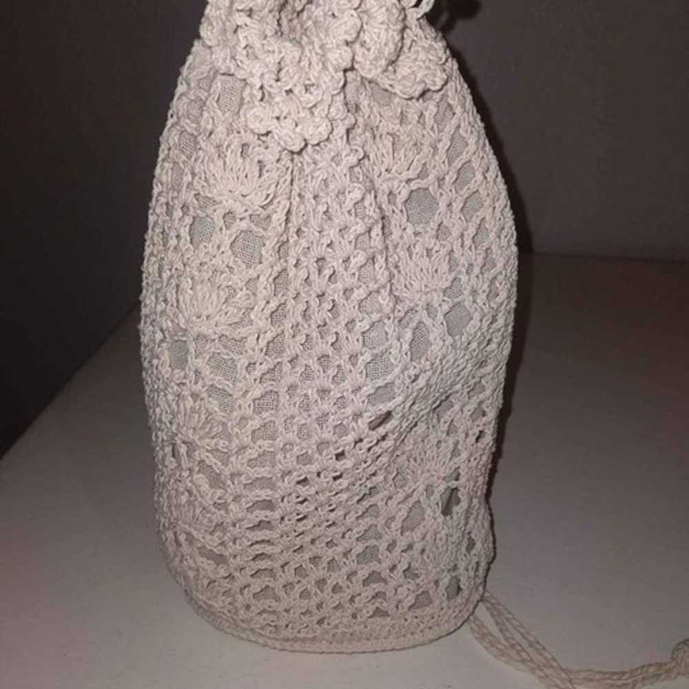 Crochet Purse Vintage Drawstring - image 3