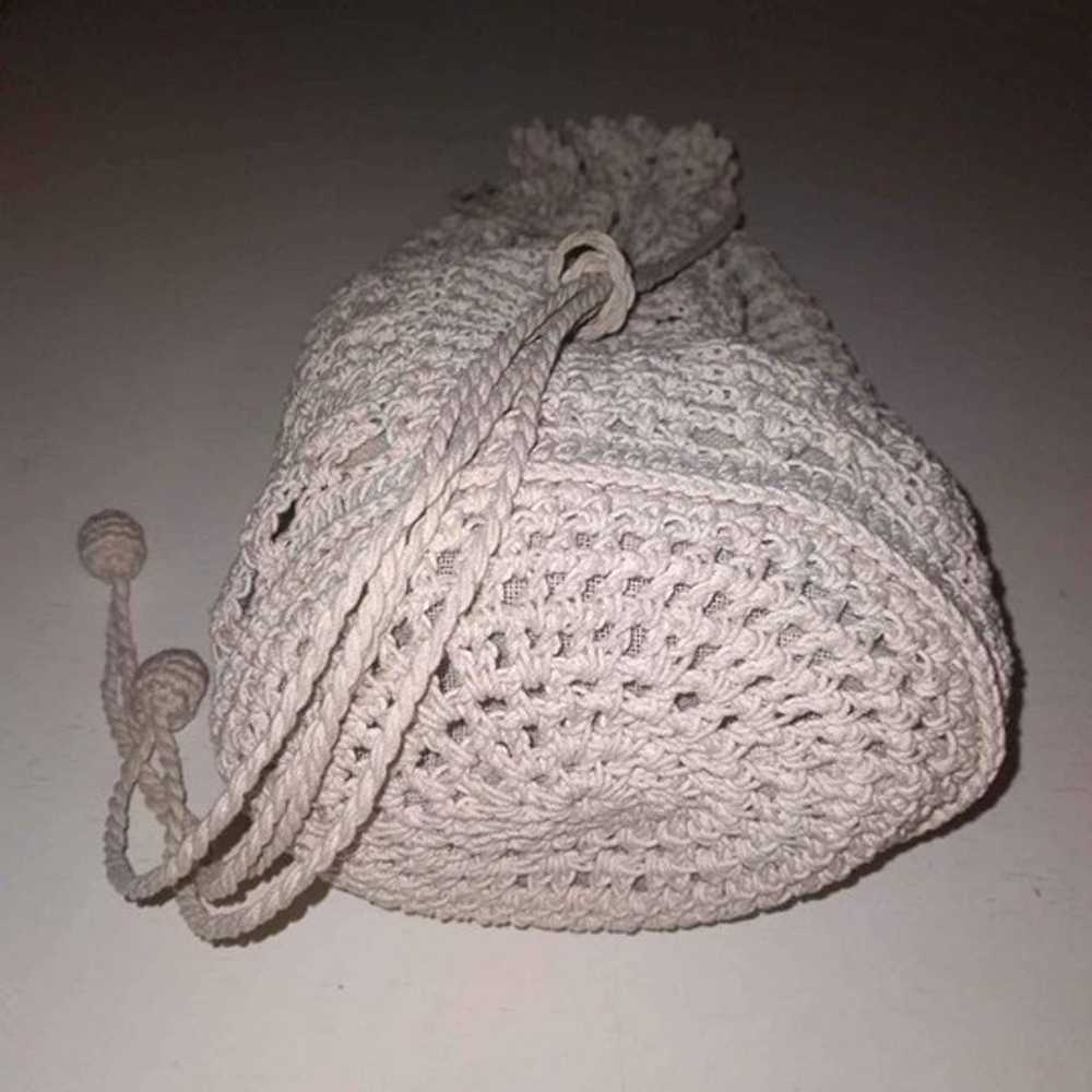 Crochet Purse Vintage Drawstring - image 5