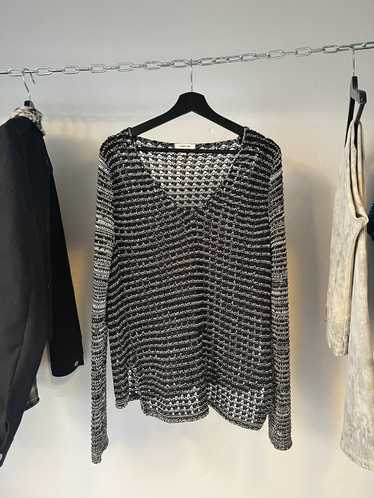 Helmut Lang Black/white open knit sweater