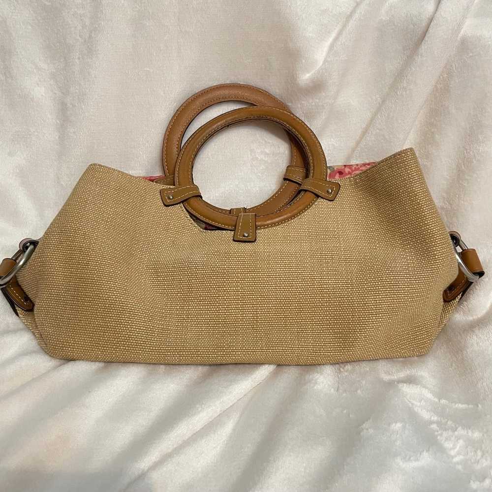 Vintage Fossil 1954 Beige Woven Coated Canvas Bro… - image 4