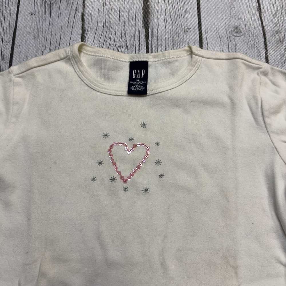 Gap × Vintage Vintage GAP heart long sleeve tee - image 3