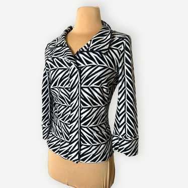 Diane von Furstenberg DVF Knit Jacquard Jacket Bl… - image 1