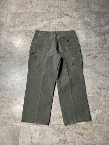 Vintage Carhartt Double Knee Pants MOS Green Union Made in USA Wide Leg  38x30