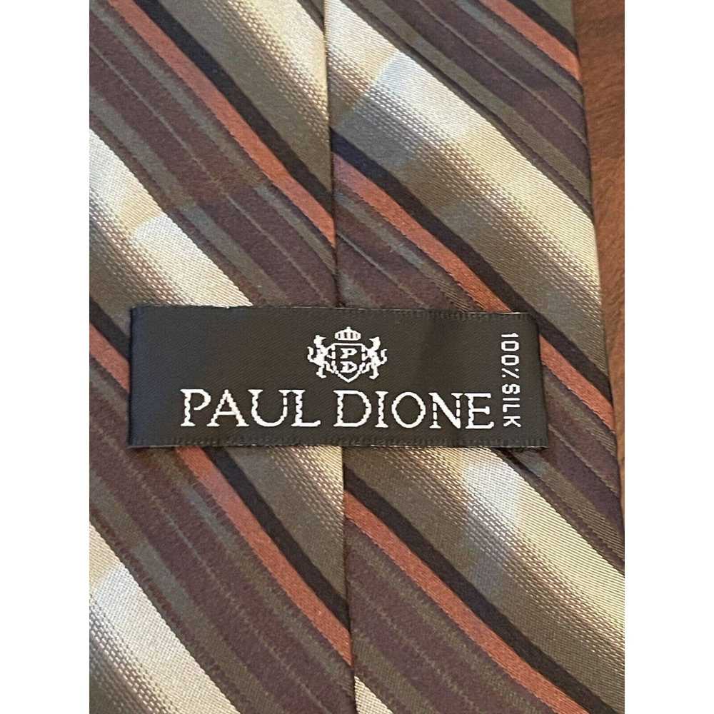 Other Paul Dione Green Brown 100% Silk Made In Ch… - image 8