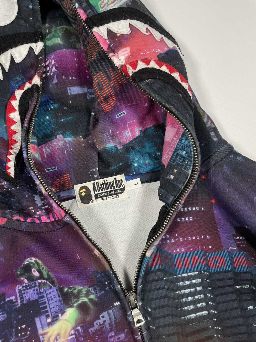 Bape Neon Tokyo Shark Full Zip Hoodie - image 4