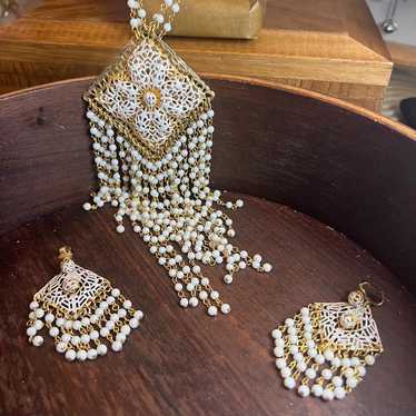 Vtg Necklace & Earring Set