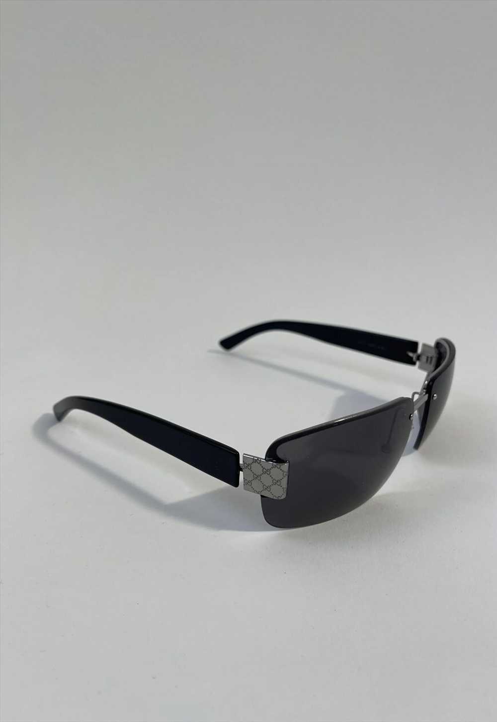 Gucci Sunglasses Vintage 90s Black Silver Rimless… - image 2