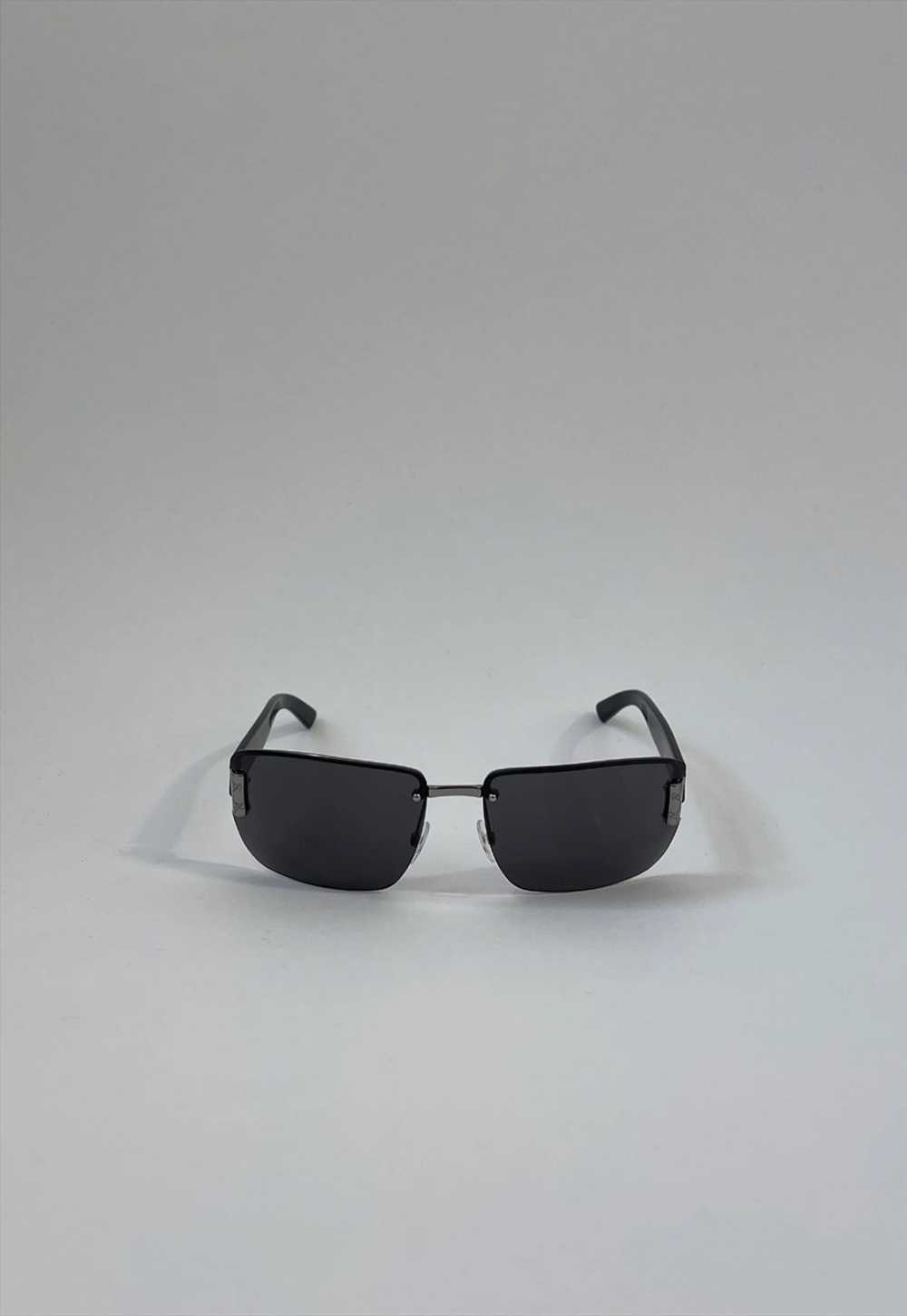 Gucci Sunglasses Vintage 90s Black Silver Rimless… - image 4