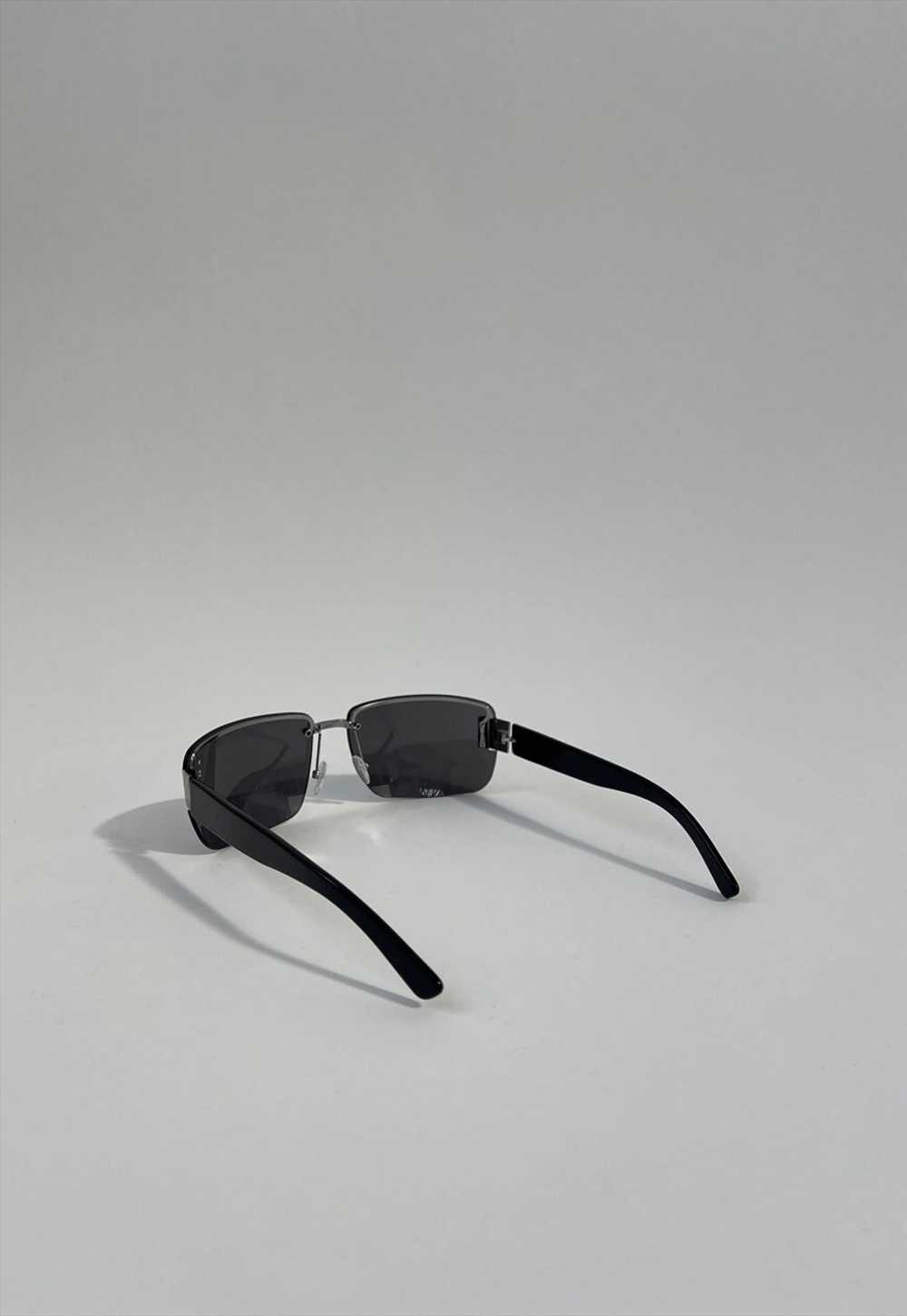 Gucci Sunglasses Vintage 90s Black Silver Rimless… - image 5