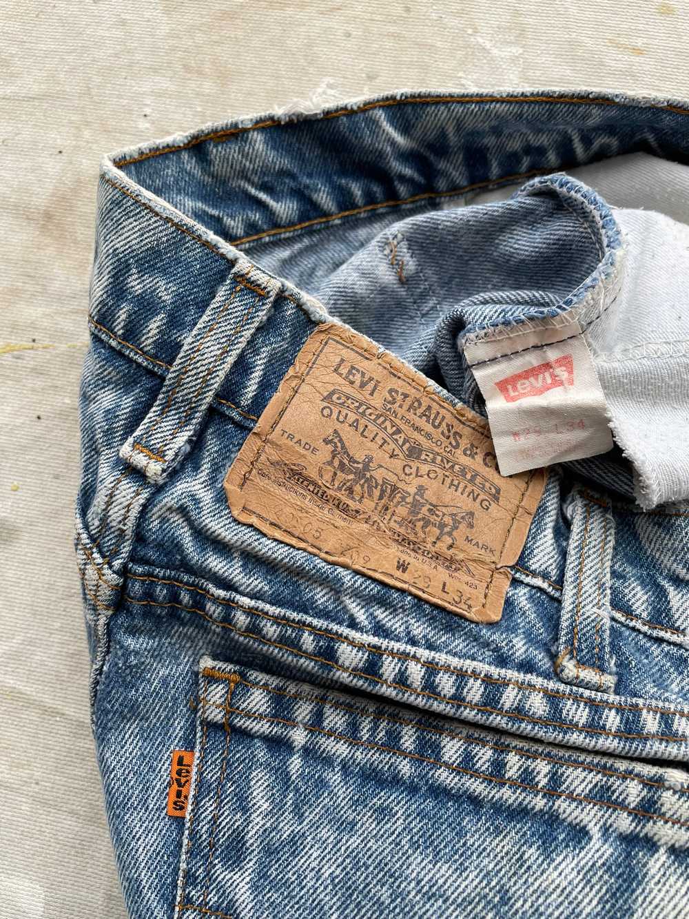 80's Levi’s 505 Orange Tab Acid Wash Jeans—[28x33] - image 7