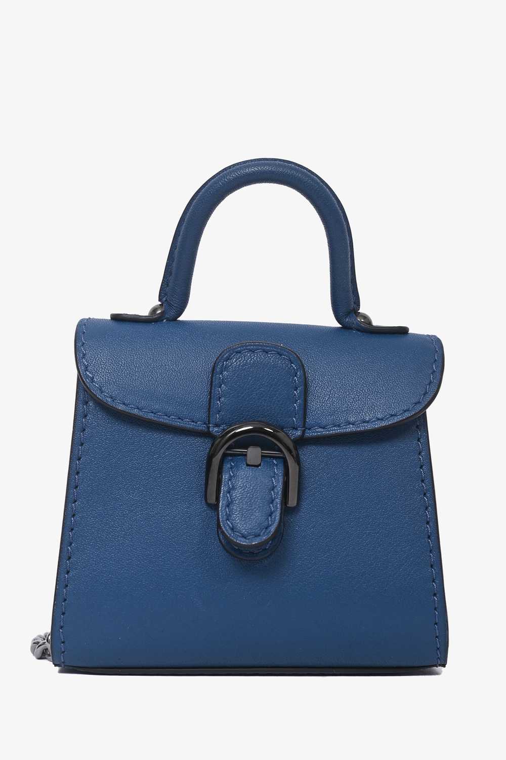 Delvaux Blue Leather Micro Brillant Bag Charm - image 1