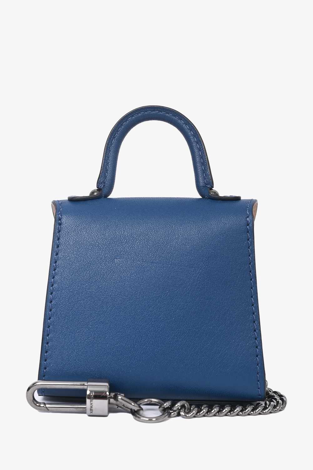 Delvaux Blue Leather Micro Brillant Bag Charm - image 2