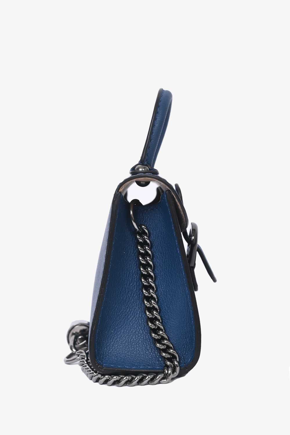 Delvaux Blue Leather Micro Brillant Bag Charm - image 3